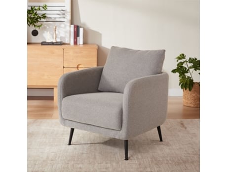 Poltrona de design EMMA em tecido cinza claro