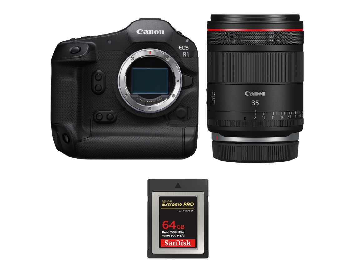 Eos R1 + Rf 35mm F/1.4 L Vcm + 1 Sandisk 64gb Extreme Pro Cfexpress Type B + Ebook “20 Dicas para Fotos Que Impressionam” CANON