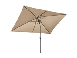 Guarda chuva CHEZMOI retangular ajustável 2x3 M com Manivela, Alumínio e Poliéster, Cáqui