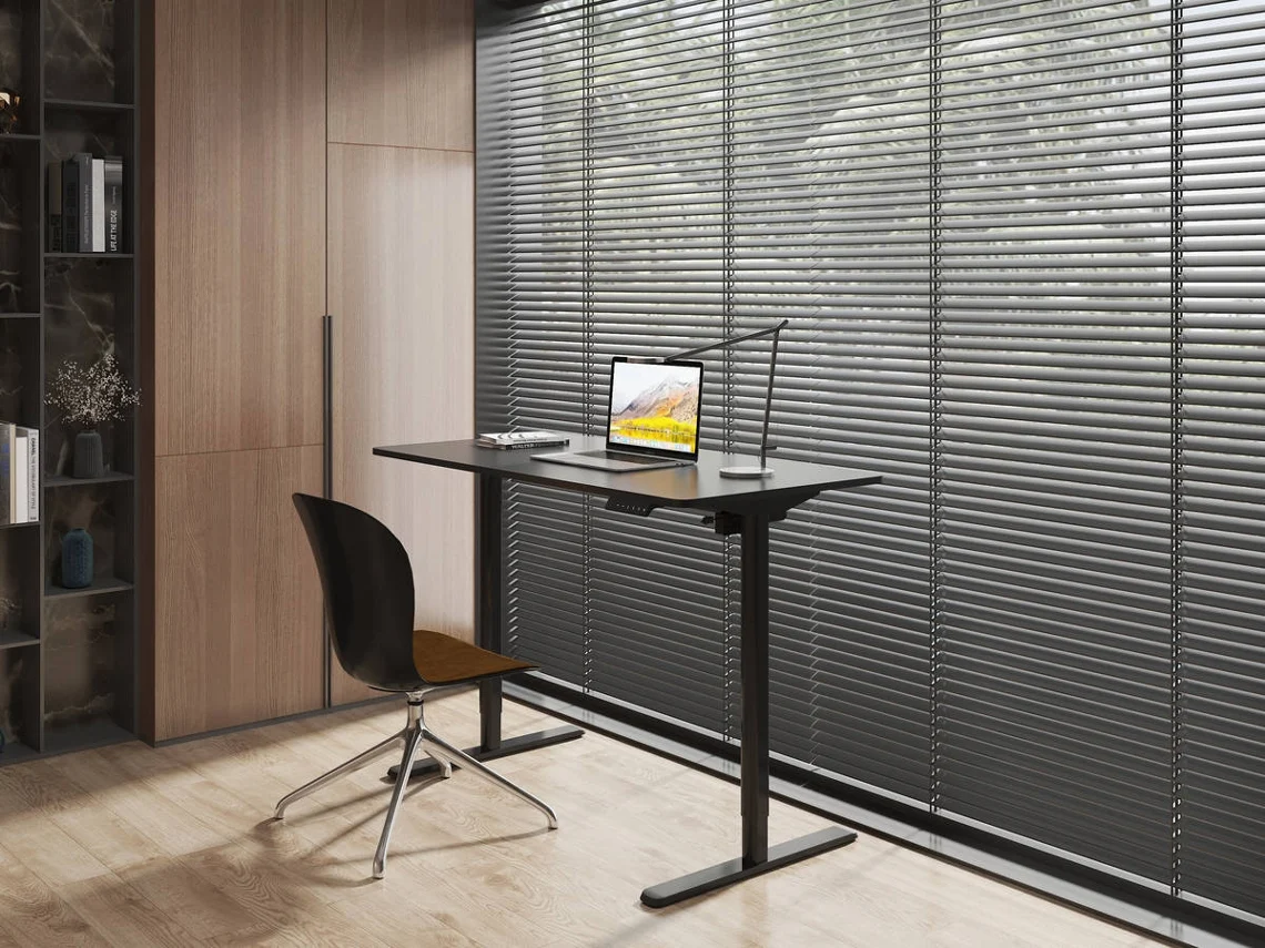 Secretária Elevatória MITSAI Denver com sistema de elevação automática e memória integrado (120(L) x 60(P) x 73 a 118(A) cm - Preto)