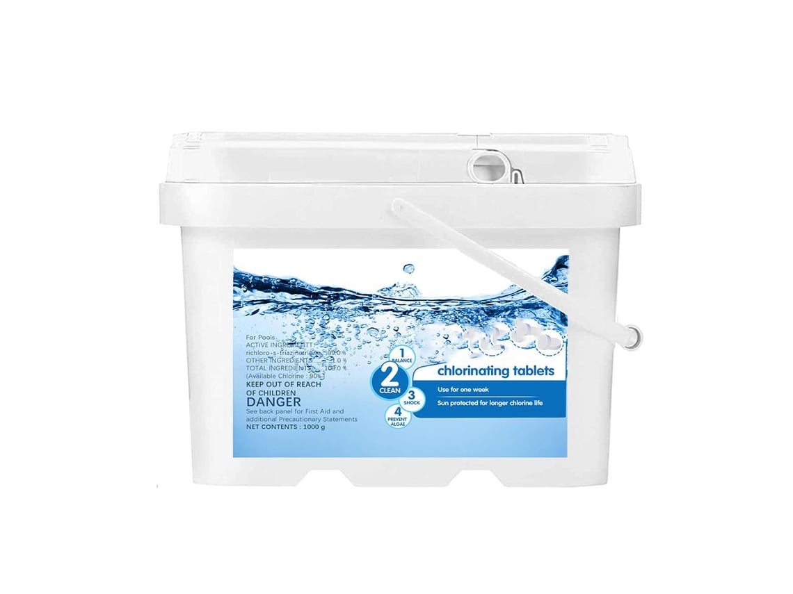 Pastilhas de cloro para limpeza de piscinas