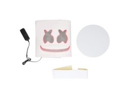 Máscara De Cabeça Led Dj Para Festivais De Música Capuz Iluminado Cosplay Vermelho