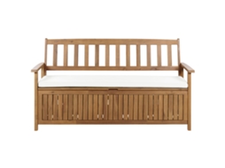 Banco De Jardín Con Cojín Beliani Sovana De Madera De Acacia Marrón 160x60x91