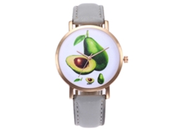 Relógio de Pulso Feminino Simples de Negócio com Pulseira de Couro Pu Quartzo Cinza