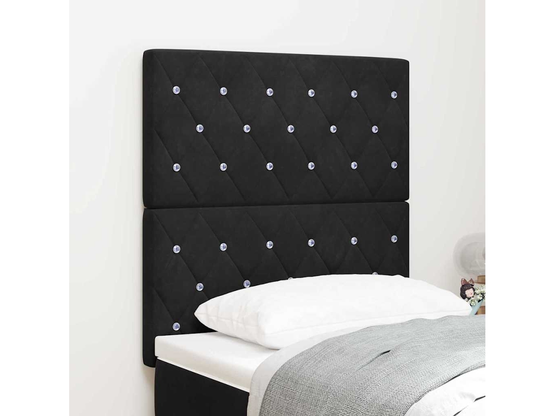 Vidaxl Cabeceira Preto 80 Cm Veludo