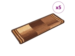 Vidaxl Tapetes De Escadas Adesivos 5 Pcs 65x21x4 Cm Castanho