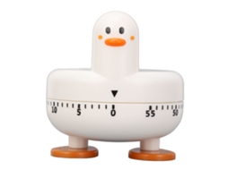 Temporizador Mecânico Cozinha Pato Cartoon 60 Minutos Contagem Regressiva Branco