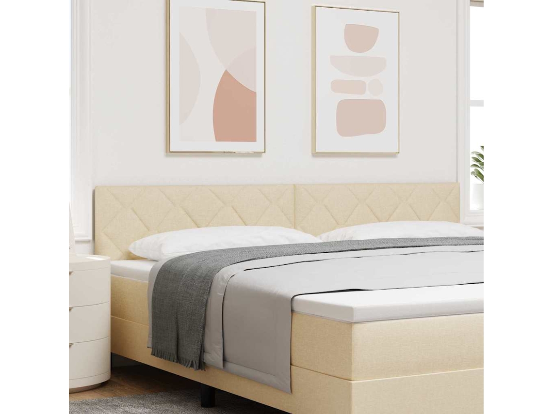 Vidaxl Cabeceira Creme 200 Cm Tecido