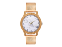 Reloj De Cuarzo Con Correa De Malla Redonda Unisex Zhoulianfa (oro Rosa)