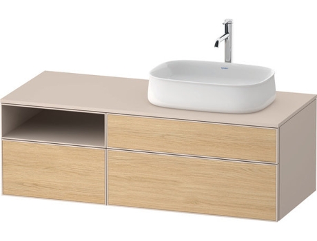 Unidade de Lavatório 1300X550Mm 2 Extensões 1 Gaveta Compartimento Aberto 1 Recortado Direito Ze48290
