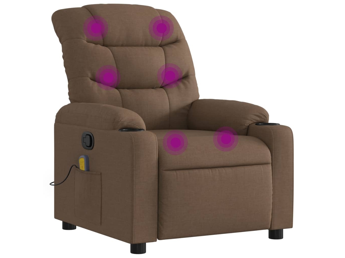 Massage Recliner Chair, Massage Recliner Chairs Vidaxl Marrom Tecido