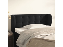 Vidaxl Cabeceira De Cama C/ Abas Veludo 93x23x78/88 Cm Preto