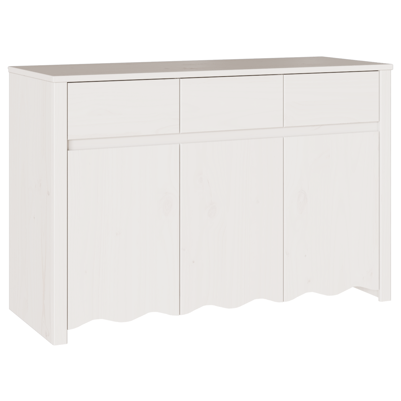 Conjunto 1 Móveis De Aparador Vidaxl Branco Madeira De Pinho Maciça (114 X 43 X 75,5 Cm)