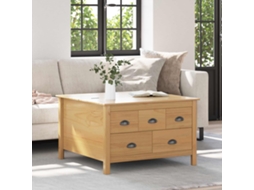 Vidaxl Mesa De Centro Com Gaveta Hill Marrom Mel 79.5 X 79.5 X 49 Cm