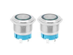 Interruptor De Botão Com Trava Automática 4 Pinos Com Luz Anel 22mm Ip65 Para Modificação De Carro Navio (verde 3-6vdc) 2pcs