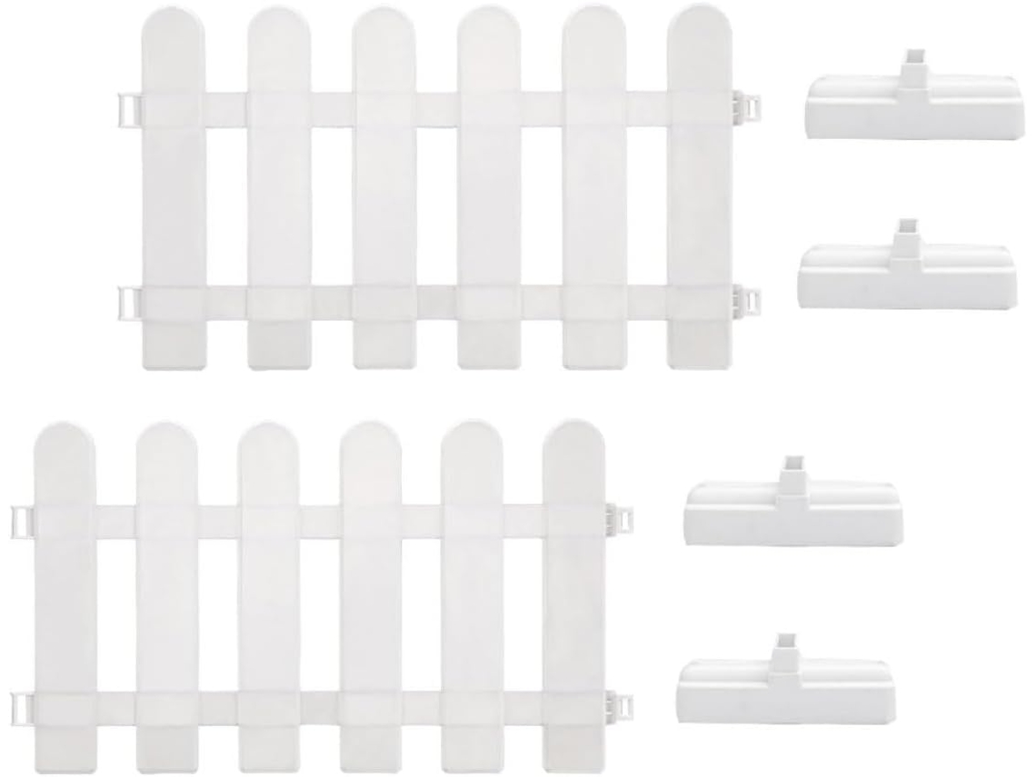 Kit de 1 Cerca de Jardim Inoomp em Pvc Branco com Fácil Conexão e Função "faça Você Mesmo", para Delimitar Canteiros e CHABERLU