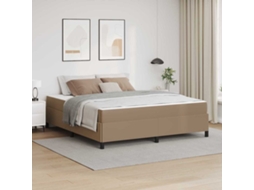 Vidaxl Estrutura Da Cama Com Colchão Cappuccino 180 X 200 Cm Tecido