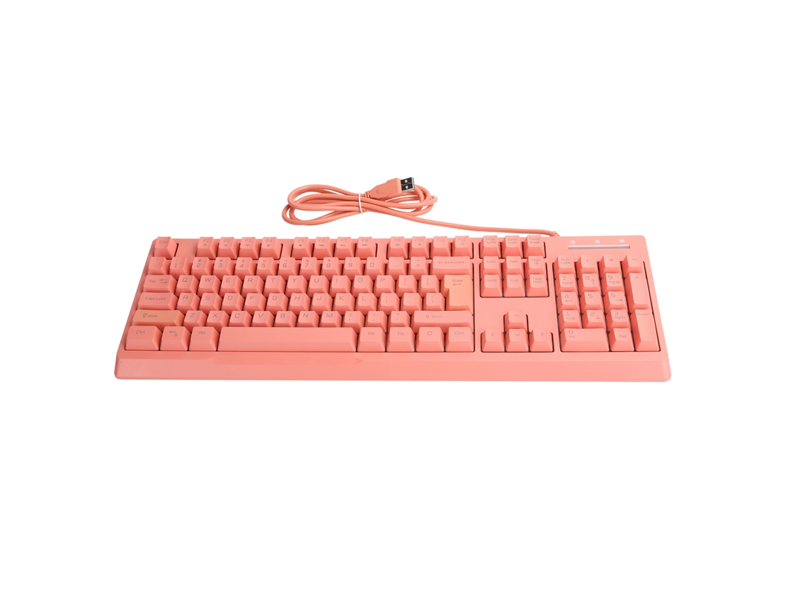 Teclado para Jogos RGB Retroiluminado 104 Teclas Cable Ergonômico Branco