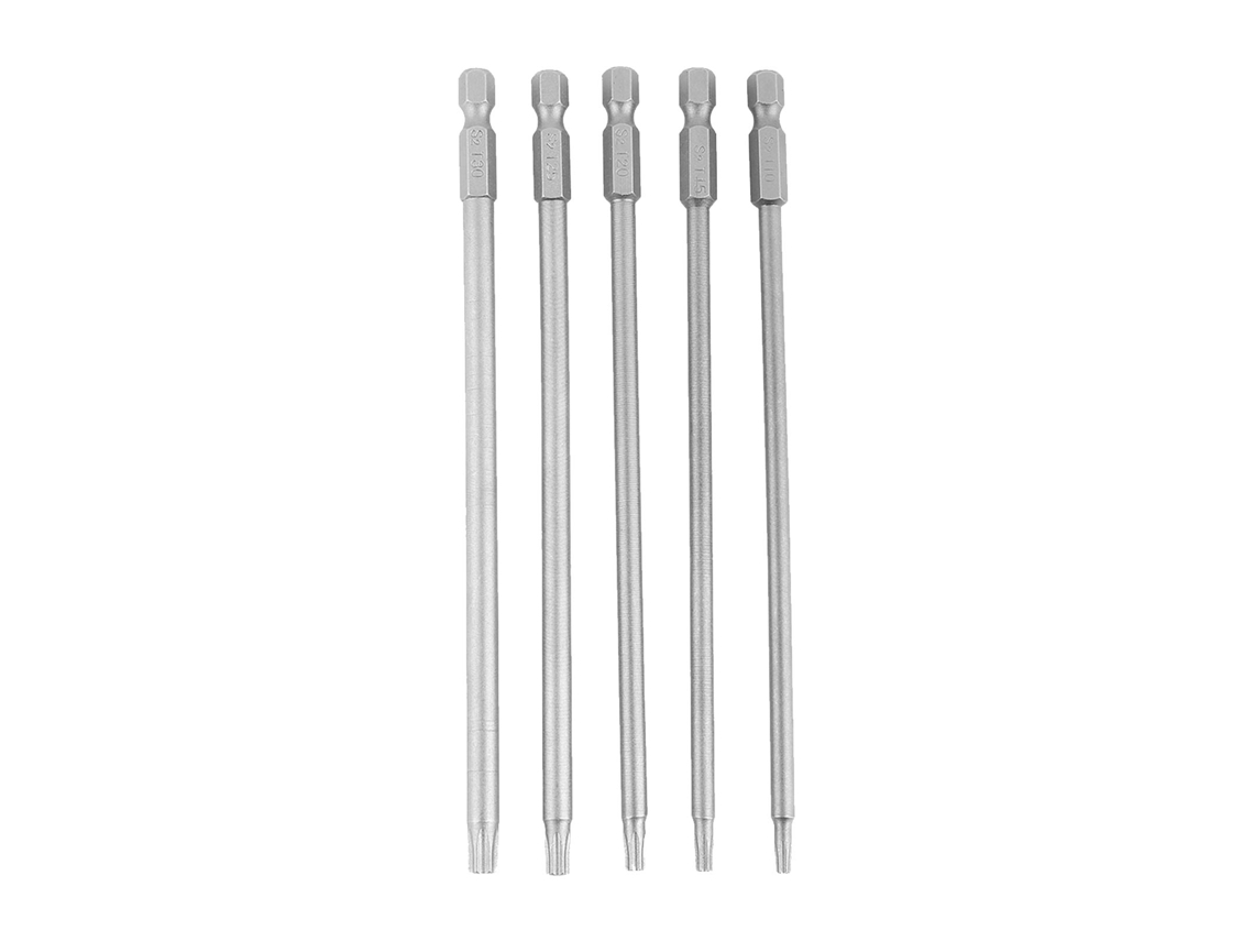 Kit De Pontas De Parafusadeira Estrela Segura Magnética T10-t30 1/4'' 150mm 5 Peças