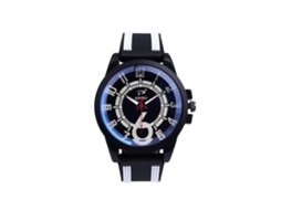 Reloj Deportivo Outdoor Para Hombres De Cuarzo Con Correa De Silicona Blanco Negro