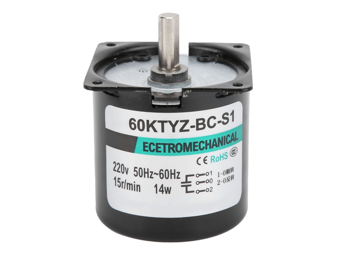 Motor De Redução De Velocidade Síncrono Ca De Metal, 15rpm, Ca220v, Micromotor Com Suporte E Eixo Excêntrico