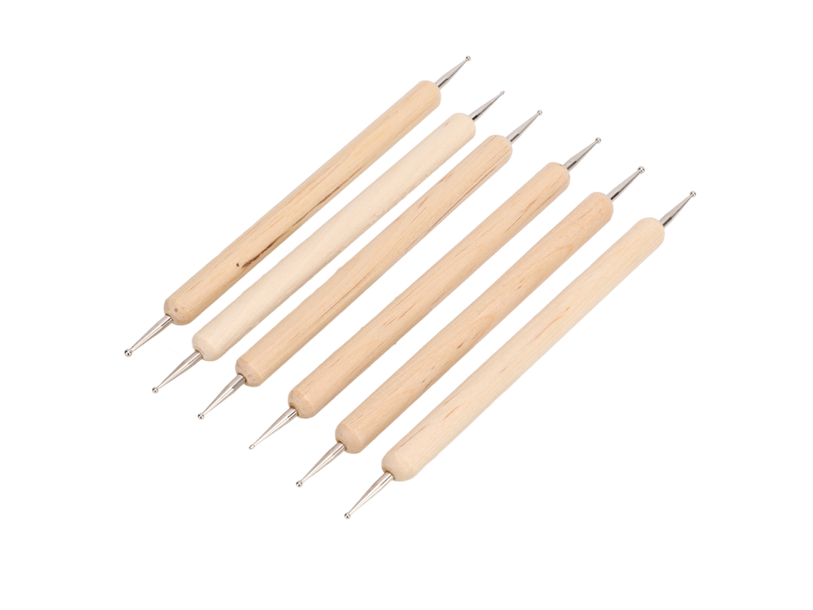 Set De 6 Estilos De Trazado E Punteado De Doble Extremidad Com Apoio Firme Para Escultura Diy Couro Cerâmica Grabado
