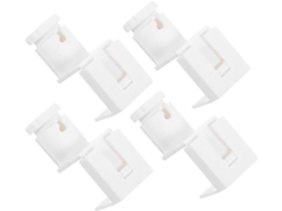 Conjunto De 4 Peças Acessórios Para Persianas Plissadas E Romanas Em Plástico Branco, Sem Necessidade De Furar, Para
