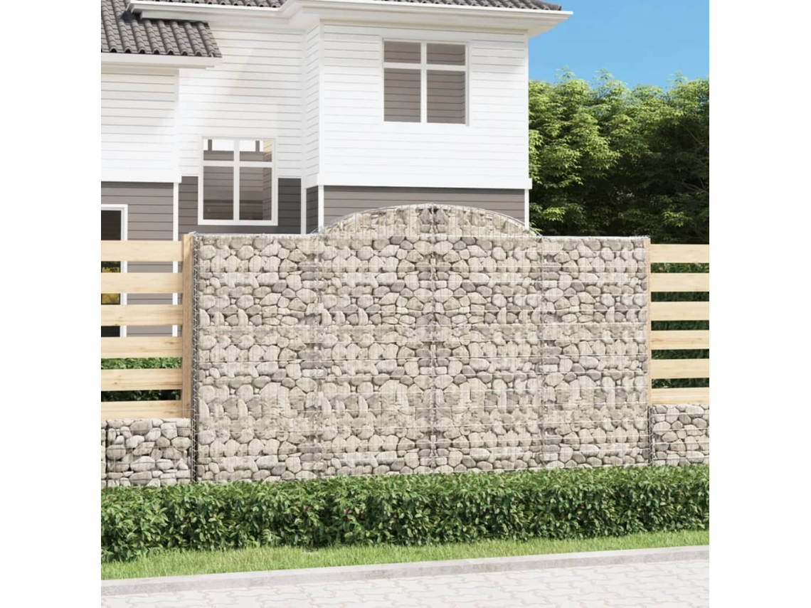 Vidaxl Cestos Gabião Arqueados 2pcs 300x50x180/200cm Ferro Galvanizado
