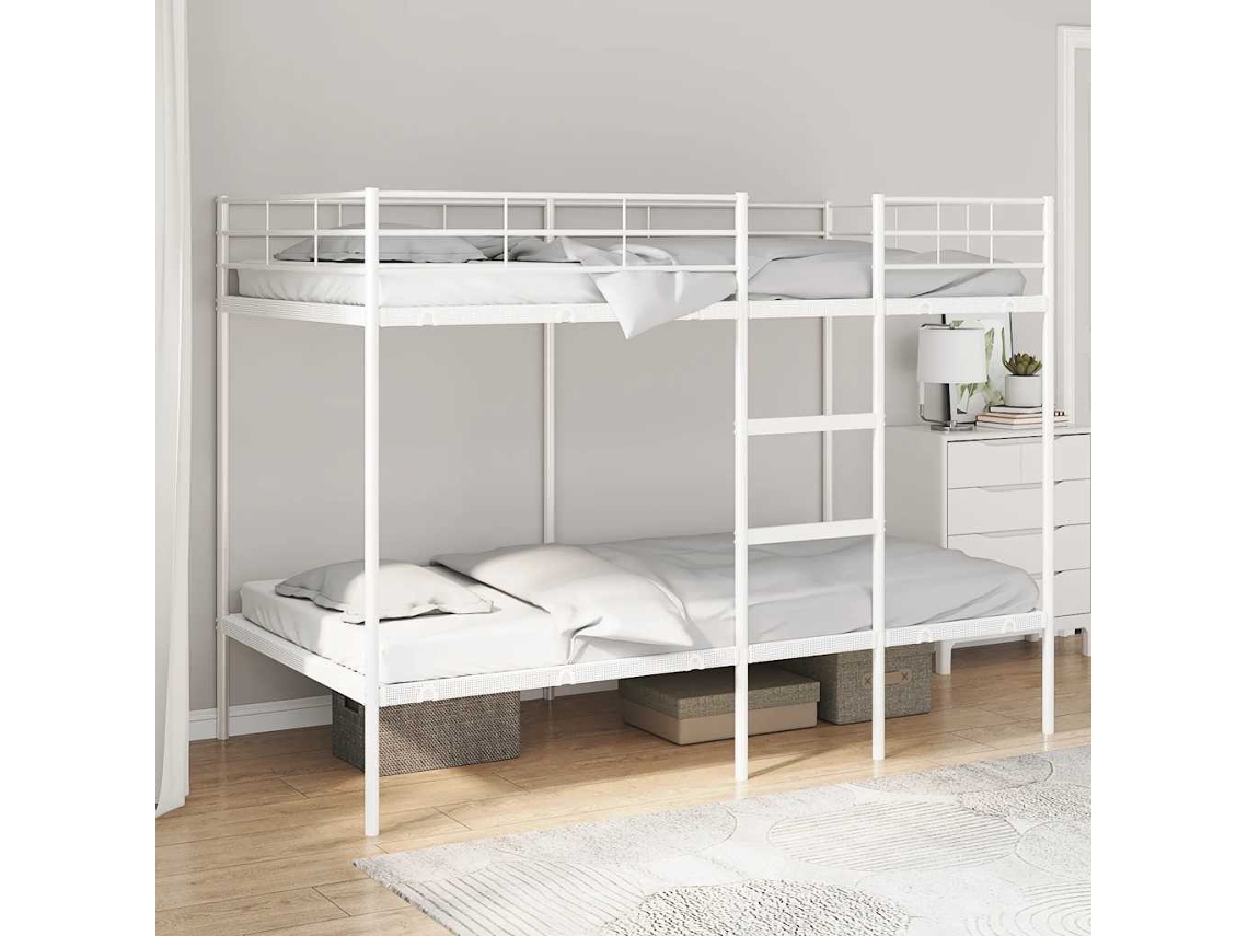 Vidaxl Beliche Sem Colchão 100x200 Cm Aço Branco