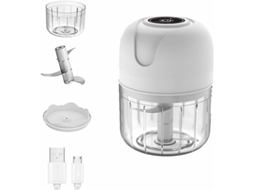 Mini Picador Elétrico de Álcool, Processador de Alimentos Semi-Fio 250 Ml Compatível com Legumes, Frutas, Carnes e Papinhas Slowmoose (branco)