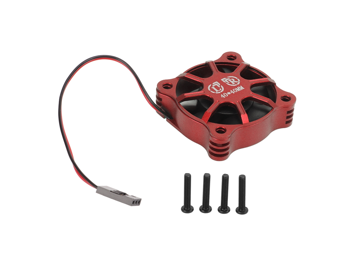 Ventilador Resfriamento Alumínio Carros Rc 1/10 1/12 1/8 Vermelho