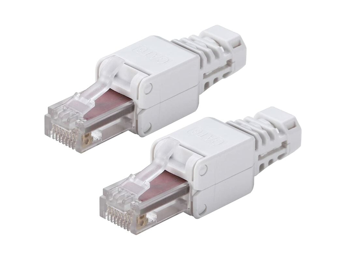 Conjunto De 2 Conectores Rj45 Sem Ferramentas Para Cabos Ethernet Trançados Cat5/5e E Cat6/6a.-aquaforge