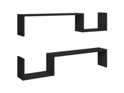 Wall Shelf, Wall Shelves Vidaxl Preto Madeira Processada (n/a)