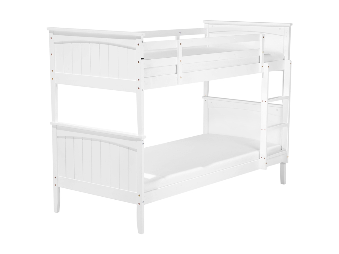 Beliche De Madeira Para Quartos Pequenos Beliani Albon De Madeira De Pinho Branco 90x200