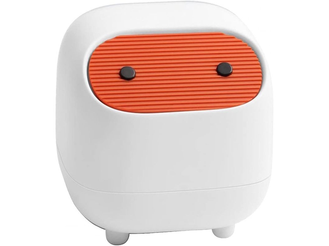 Bote de lixo de mesa Ninja mini, com tampa de dupla pressão, plástico, branco