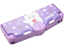 Estojo dobrável, estojo kawaii com design diferenciado e botões, multifuncional com compartimentos, agenda e organizador.