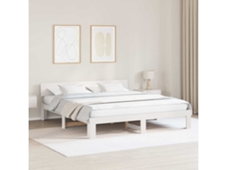 Vidaxl Estrutura Da Cama Com Cabeceira Branco 200 X 200 Cm
