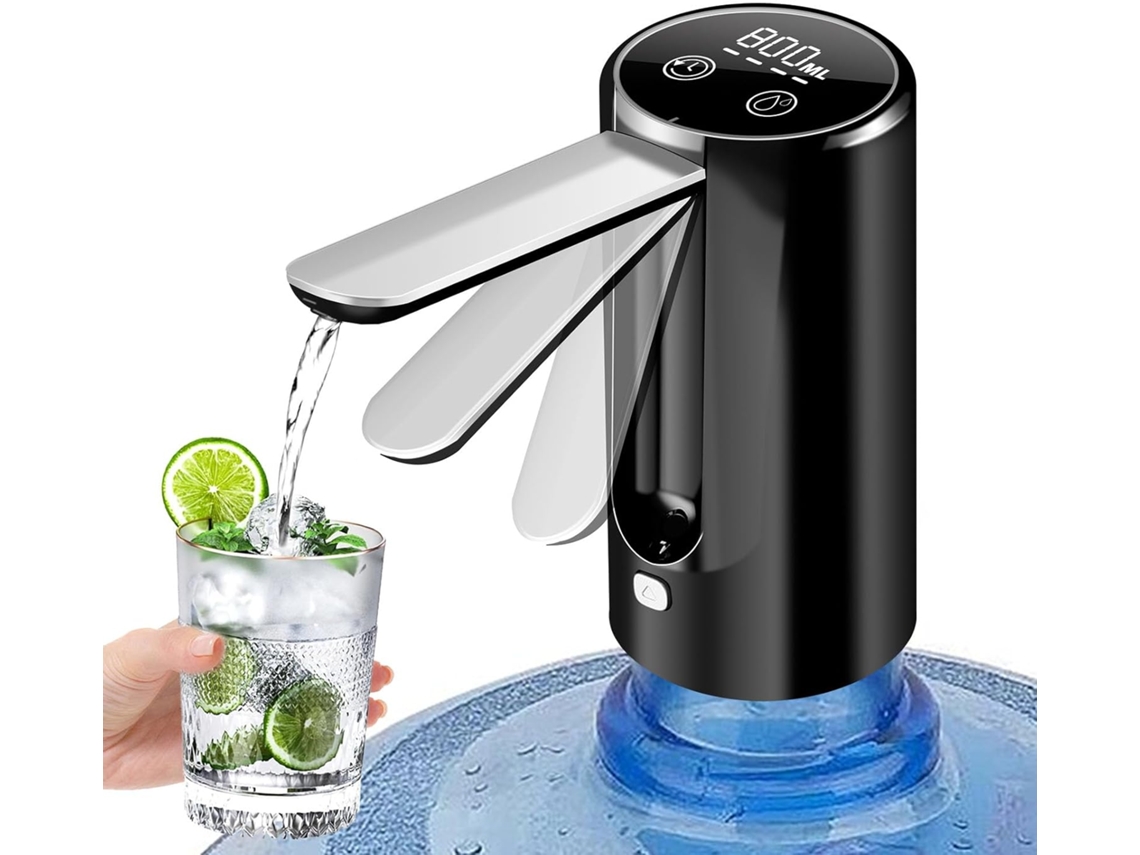 Bomba de água dobrável universal Slowmoose, bomba de água potável elétrica automática portátil, preta.