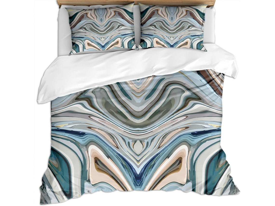 Capa de Edredom com 2 Fronhas 65x65cm em Microfibra Fronha 240x260cm,