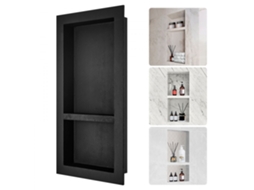 Nicho De Duche Embutido Impermeável Preto 10x41x81cm Tekmaquinas