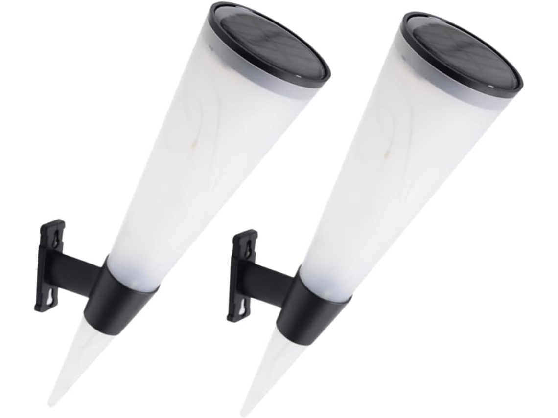 Conjunto De 2 Luminárias Solares De Parede Para Exterior, Iluminação Impermeável Para Jardim, Decoração Solar De Parede