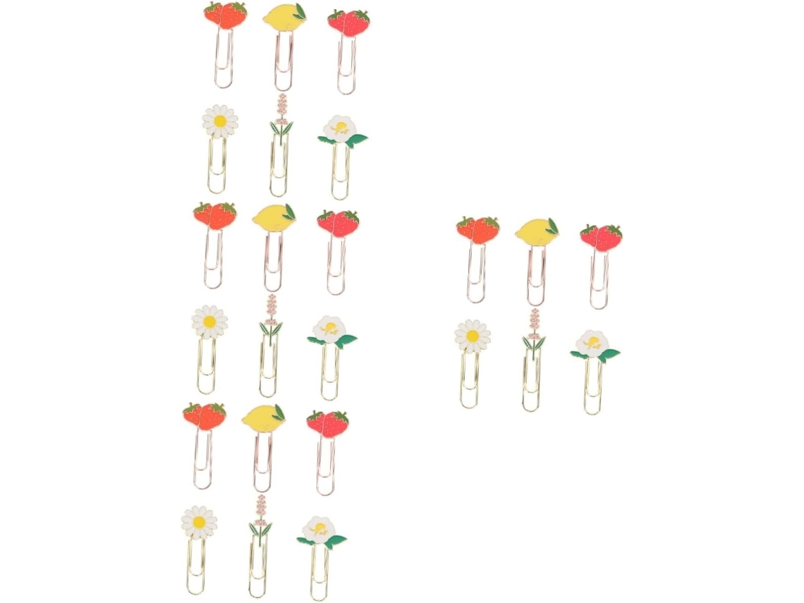 Clipes decorativos para material escolar e de escritório, clipes de metal para fotos e recados, 6 peças x 4