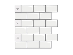 Azulejos autoadesivos, azulejos de metrô, azulejos cerâmicos de imitação Slowmoose (10 peças, versão mais espessa)