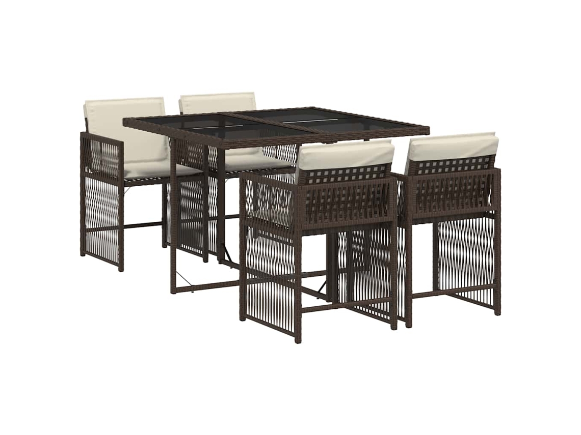 Garden Dining Set, Garden Dining Sets Vidaxl Marrom Rattan / Vime (n/a)