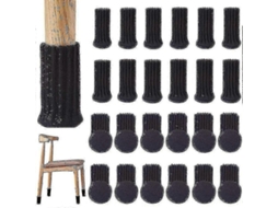 Nova Line socks de Perna de Móveis para Pisos de Madeira 24 Unidades Preto