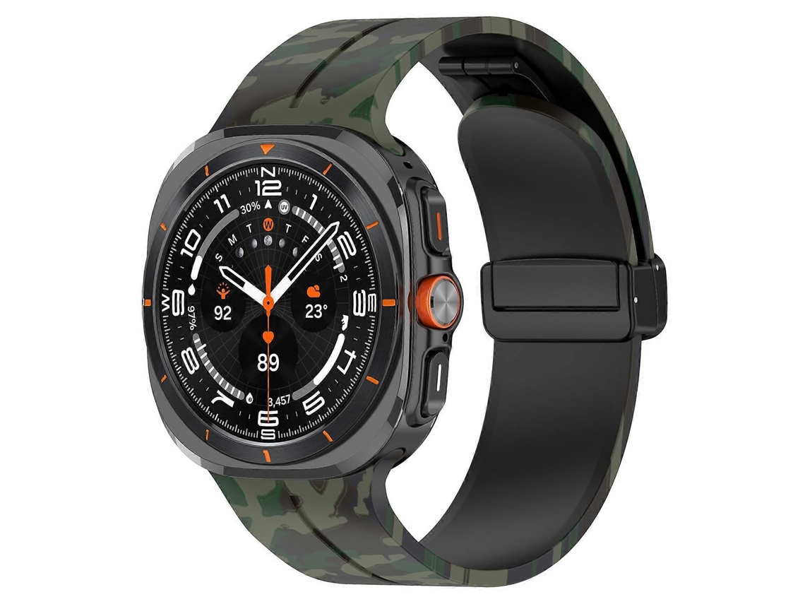 Pulseira De Silicone Com Fecho Magnético Dobrável Para Samsung Galaxy Watch Ultra 47mm