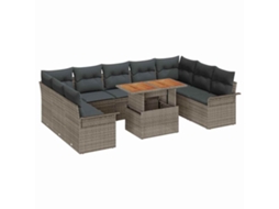 Maison Exclusive - Conjunto De Sofá De Jardim Com Almofada 10 Pcs Cinzeto