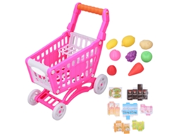 Carrito De Compra Para Niños Con Juguetes Alimentos Educativos De Desarrollo Infantil Rosa