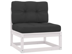 Maison Exclusive - 2 Pcs Conjunto Lounge Jardim C/ Almofadões Pinho Maciço Branco