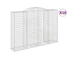 Conjunto 10 Cesto gabião VIDAXL Prateado Ferro (300x50x200/220 cm)